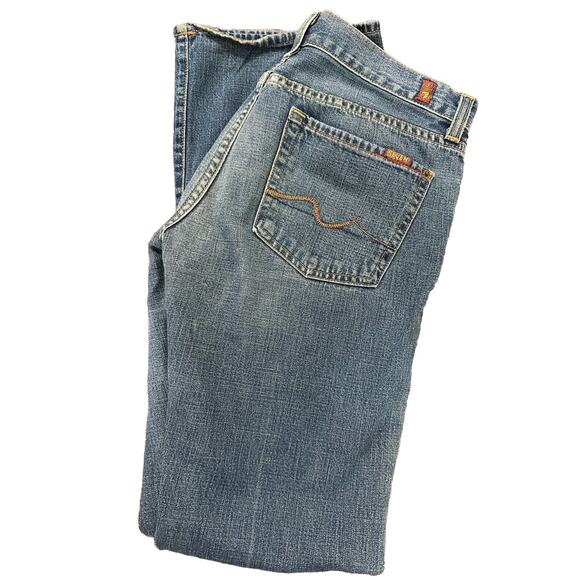 Seven For All Mankind Bootcut Flared Vintage Wash Jeans Sz 27 - Picture 9 of 9